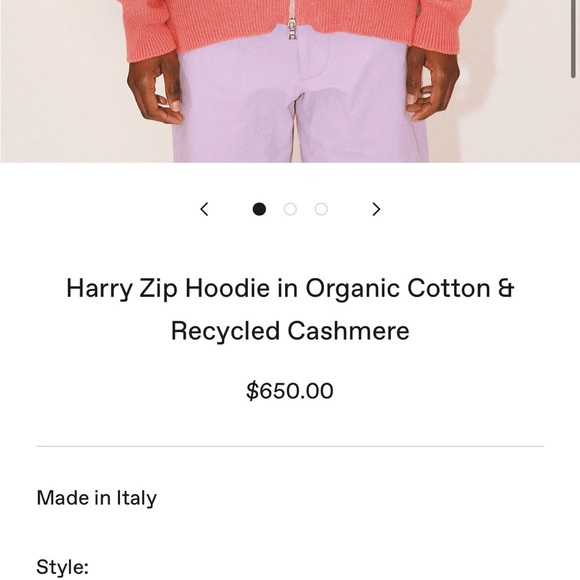 Eòlas Harry Zip Hoodie in Organic Cotton & Recycled Cashmere Size Small - Picture 3 of 16